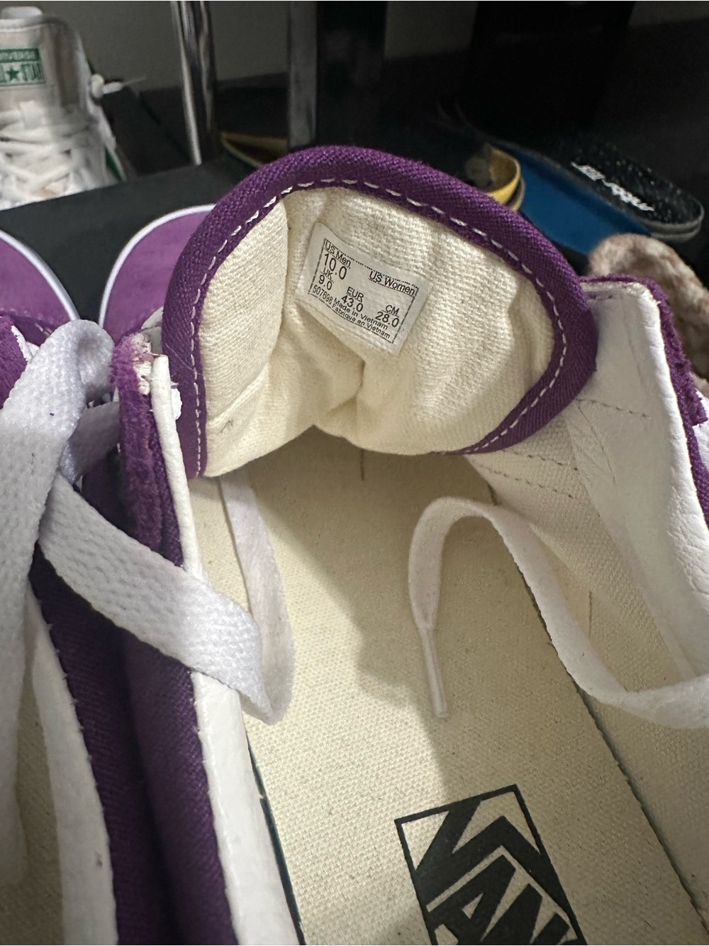 Vans Old Skool Low Top Sneakers - Purple & White - Picture 4 of 5
